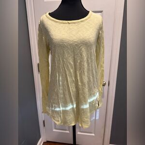 Soma Yellow Cream Asymmetrical Long Sleeve Tunic